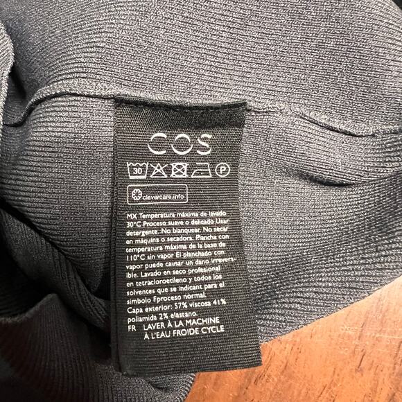 COS RIBBED MIDI TUBE GRAY DRESS Size S - Picture 4 of 7